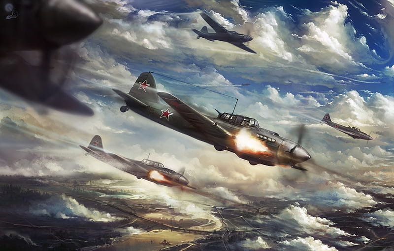 War Art - Ilyushin Il-2 Sturmovik, Russian, Sturmovik, Ilyushin Il-2, WWII, HD wallpaper