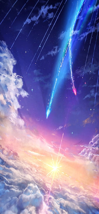 online game application wallpaper Your Name Kimi no Na Wa #sky #torii  #meteors #4K #wallpaper #hdwallpaper #desk…