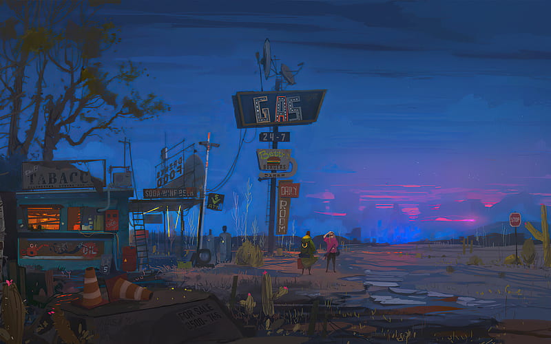 Sci Fi, Post Apocalyptic, Gas Station, HD wallpaper