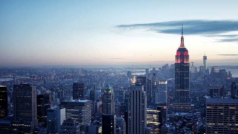 Top of the Rock, New York, Cityscapes, Skyscrapers, Nature, HD wallpaper