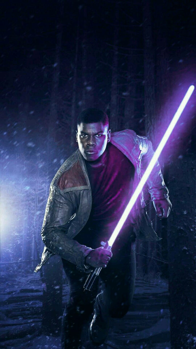 Finn, force awakens, purple saber, star wars, HD phone wallpaper