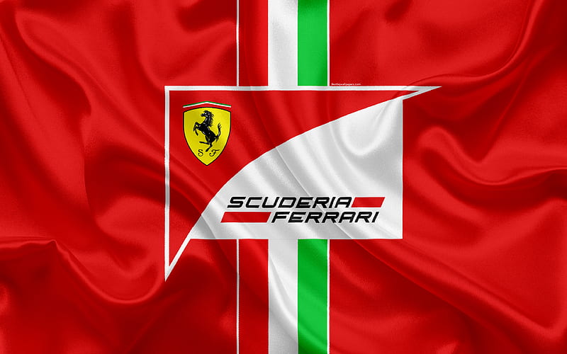 Scuderia Ferrari Formula 1 racing team, Formula 1, Ferrari logo, F1, red silk flag, motorsport, Italy, HD wallpaper