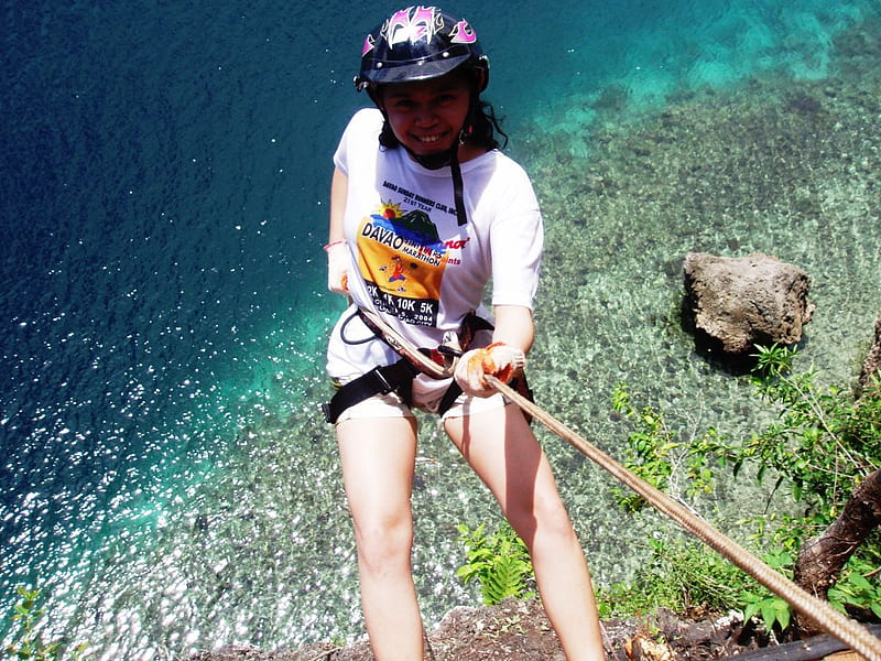 Mountain Climbing, water, helmet, harness, ropes, HD wallpaper