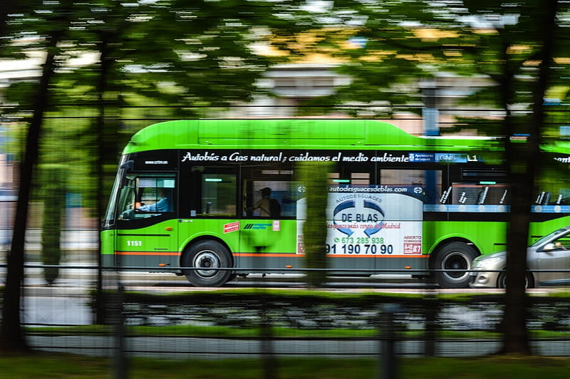Green Bus, Green, Espanol, Madrid, Transport, Bus, Spain, HD wallpaper