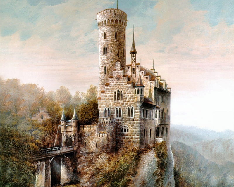 Pintura de castillo medieval, pintura, fantasía, medieval, castillo, Fondo  de pantalla HD | Peakpx