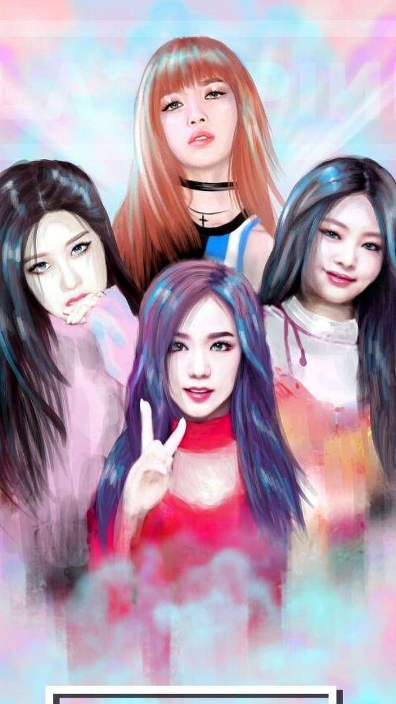 Blackpink , black pink paint, black pink, paint, singer, korean, HD phone wallpaper