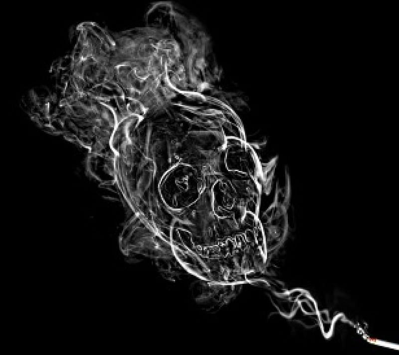 smoke skull, forma, head, human, form, HD wallpaper