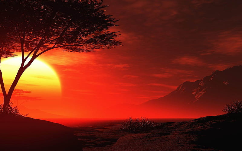 sunset-amazing natural scenery, HD wallpaper