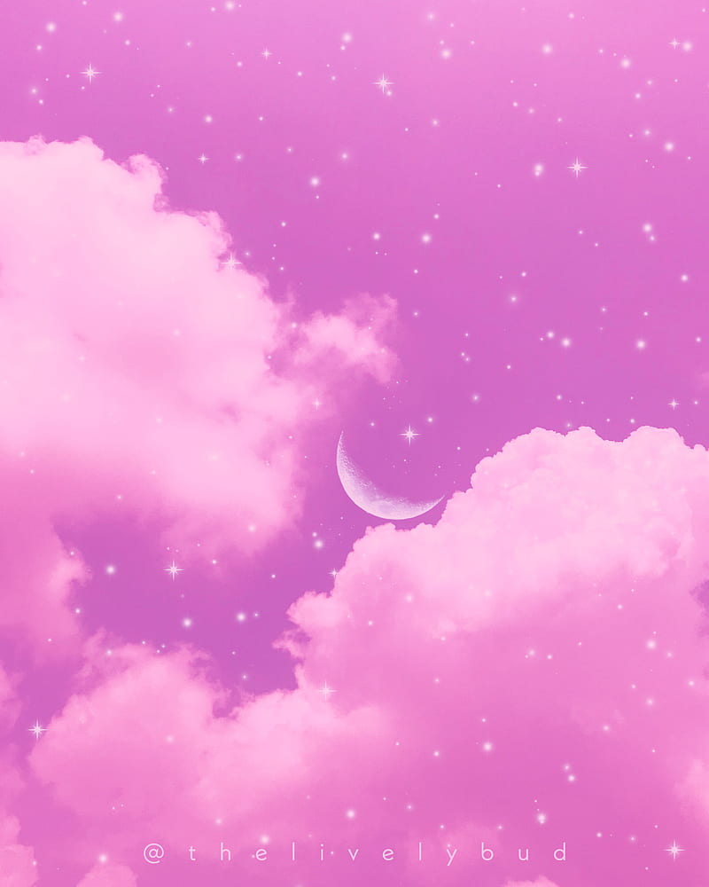 Aesthetic sky 12, clouds, earth, galaxy, iphone, moon, pink, purple ...