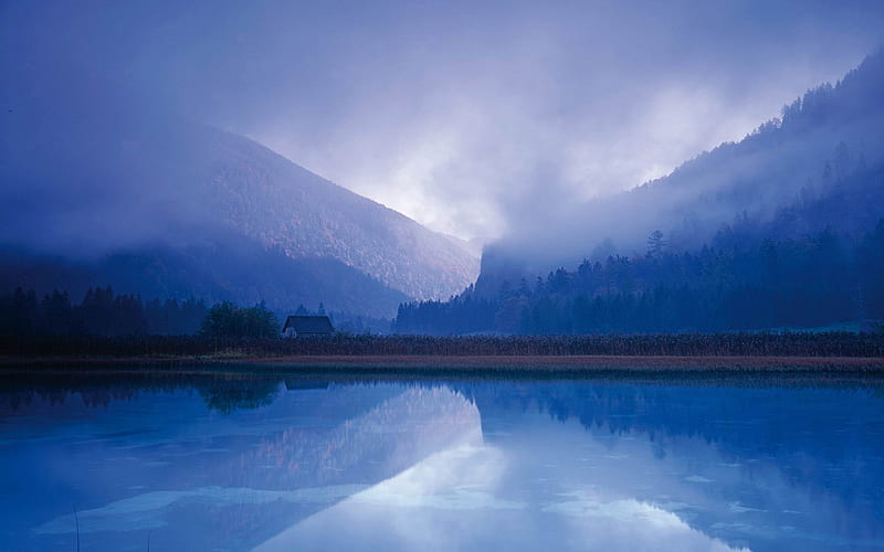 Early morning lake mist-2012 landscape Selected, HD wallpaper