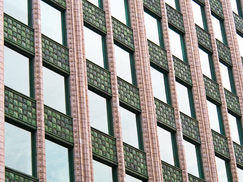 facade, building, windows, glass, glassy, HD wallpaper