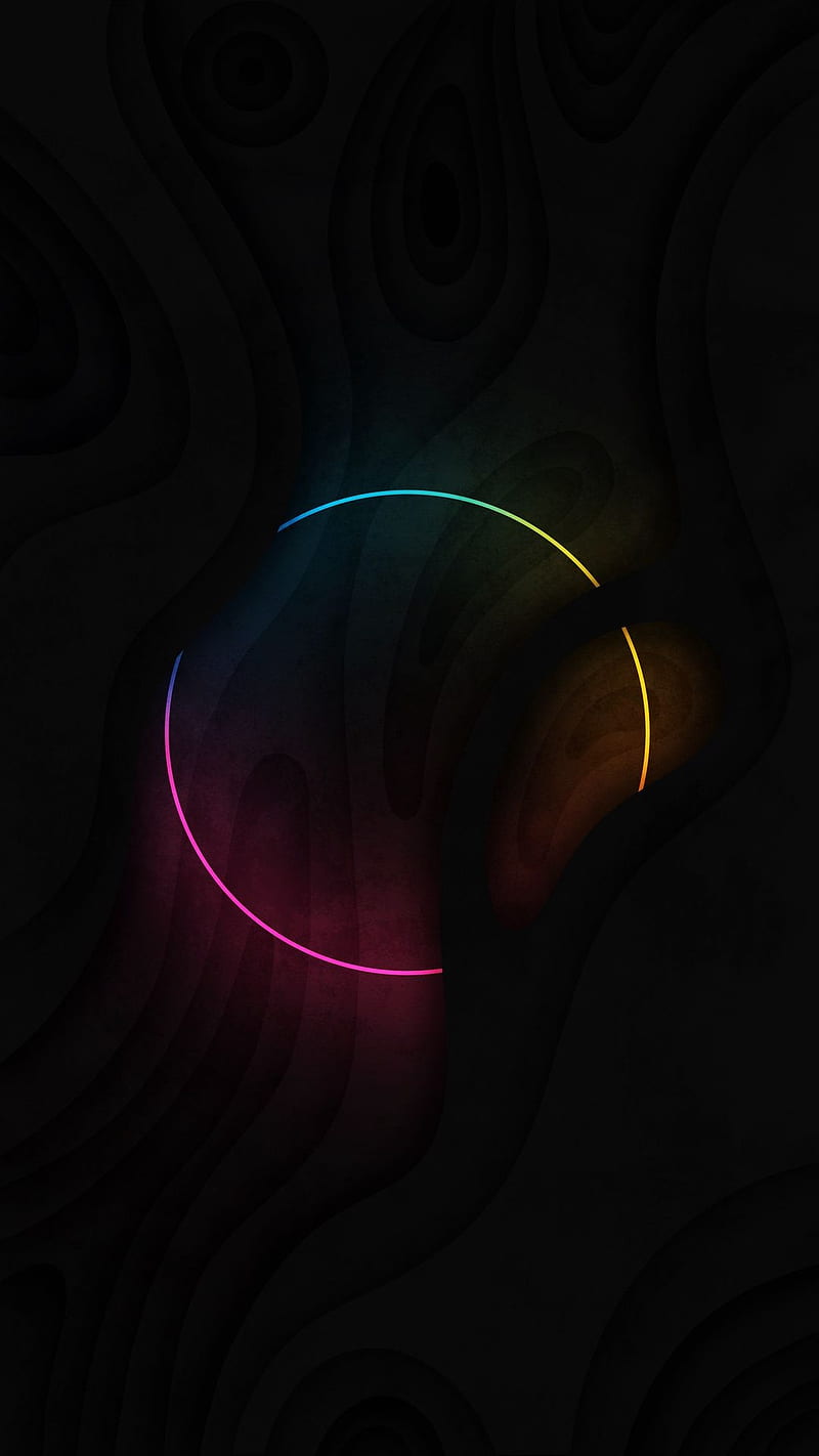 Neon circle, abstract, circle, colorful, colors, dark neon, round, HD phone wallpaper