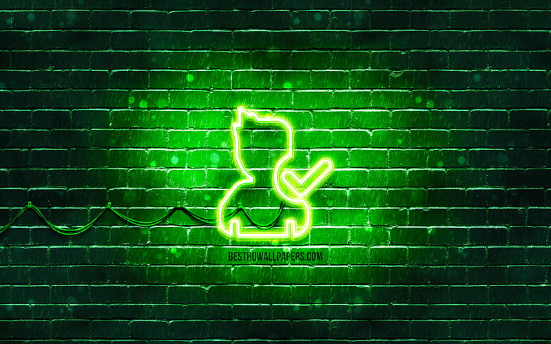 Selected User neon icon green background, neon symbols, Selected User, neon icons, Selected User sign, computer signs, Selected User icon, computer icons, HD wallpaper