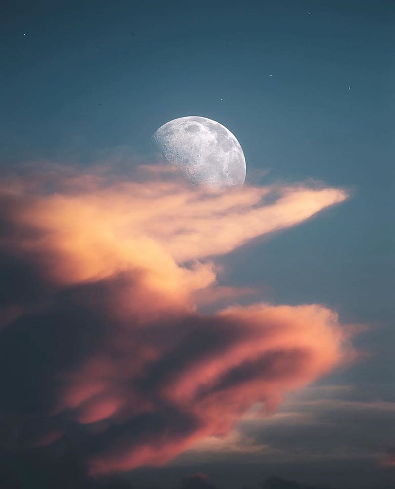 Whatsapp dp, dark, moon, purple, HD phone wallpaper