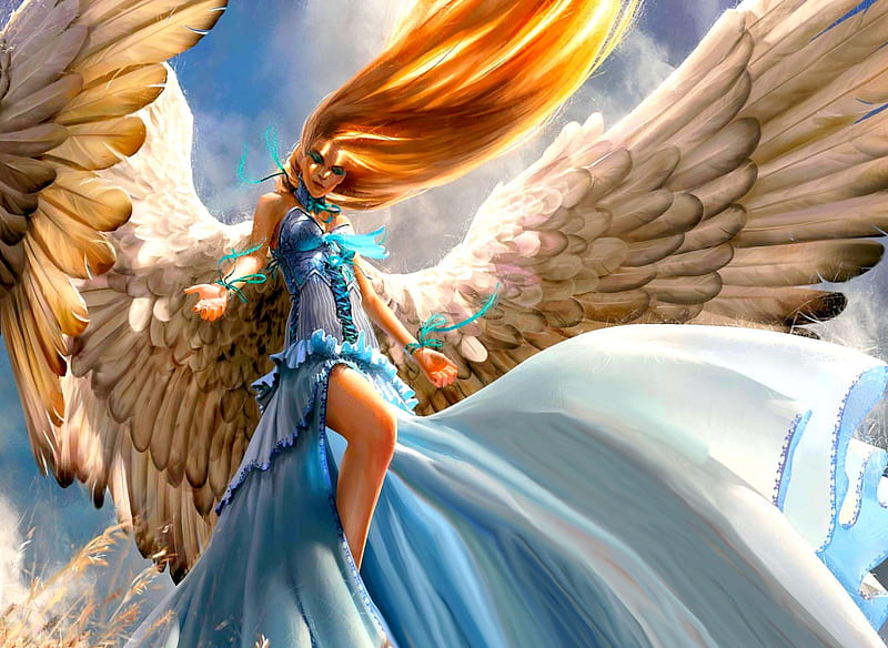 RESTORATION ANGEL, character, game, art, angel, HD wallpaper