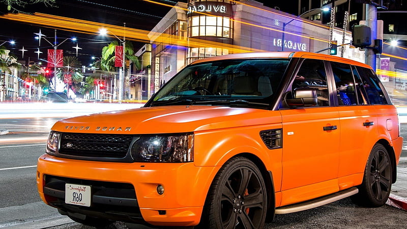 Orange Land Rover, orange, land-rover, carros, HD wallpaper