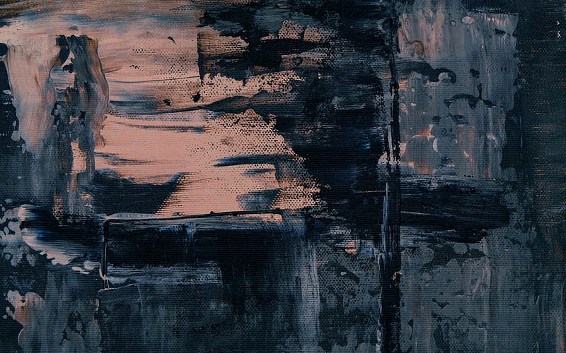 paint on canvas, dark grunge texture, canvas, oil paint, grunge background, HD wallpaper
