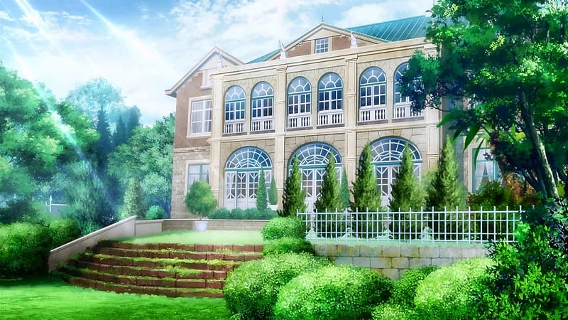 Anime Mansion, Scenery, Mansion, Anime, Nature, HD wallpaper | Peakpx