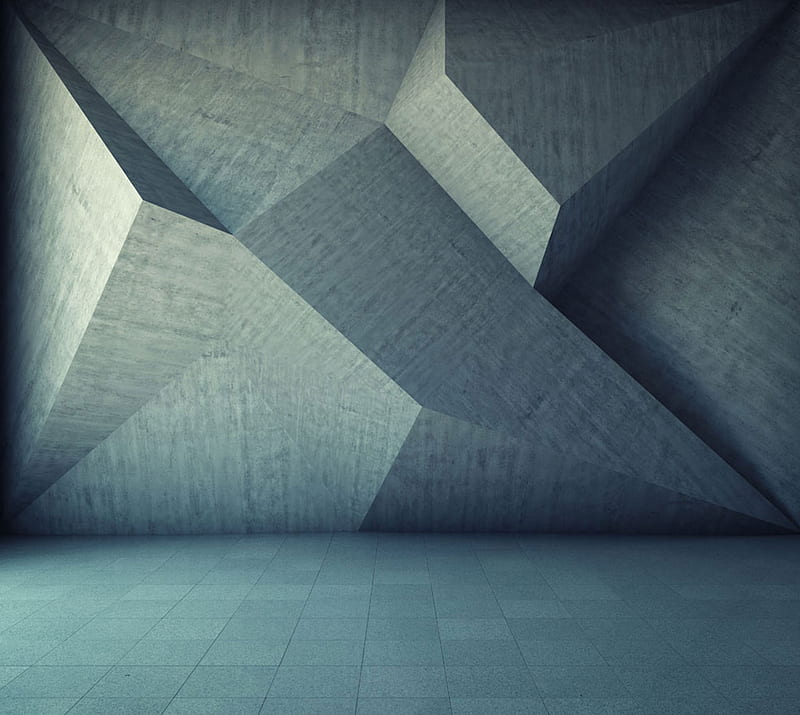 9D Polygon Wall, 3d, gris, poligon, HD wallpaper