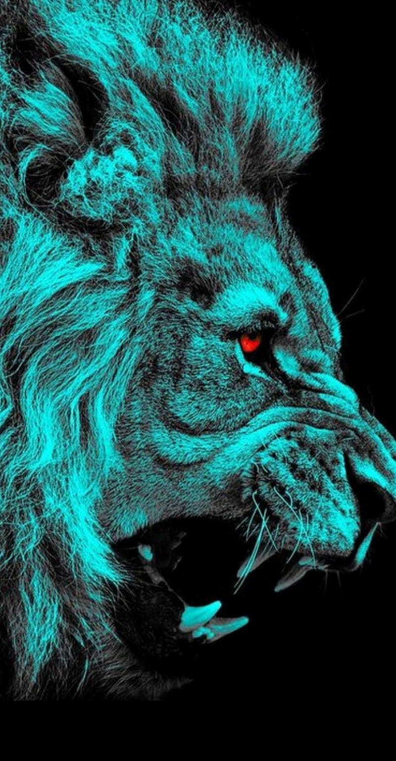 Neon lion, lions please use, please use, HD phone wallpaper