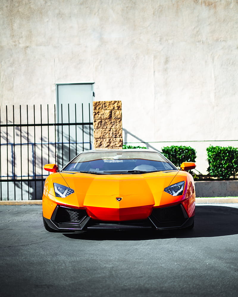 Lamborghini aventador, lamborghini, car, sports car, orange, HD phone  wallpaper | Peakpx