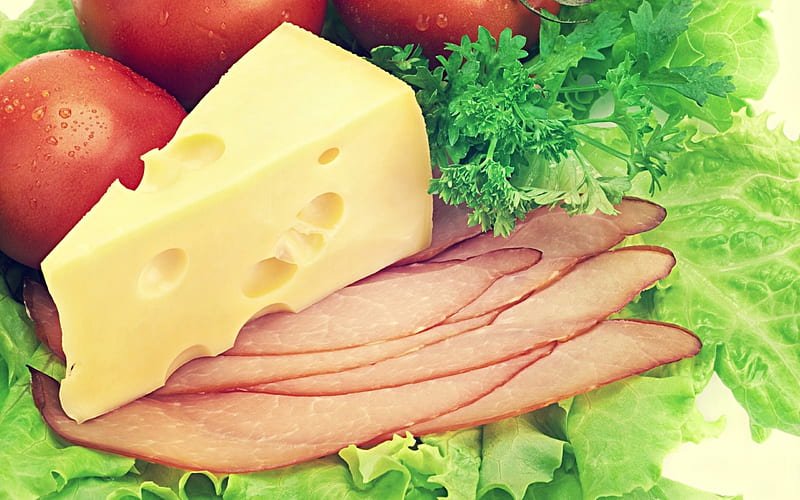 Cheese and Ham, delicious, food, cheese, ham, HD wallpaper
