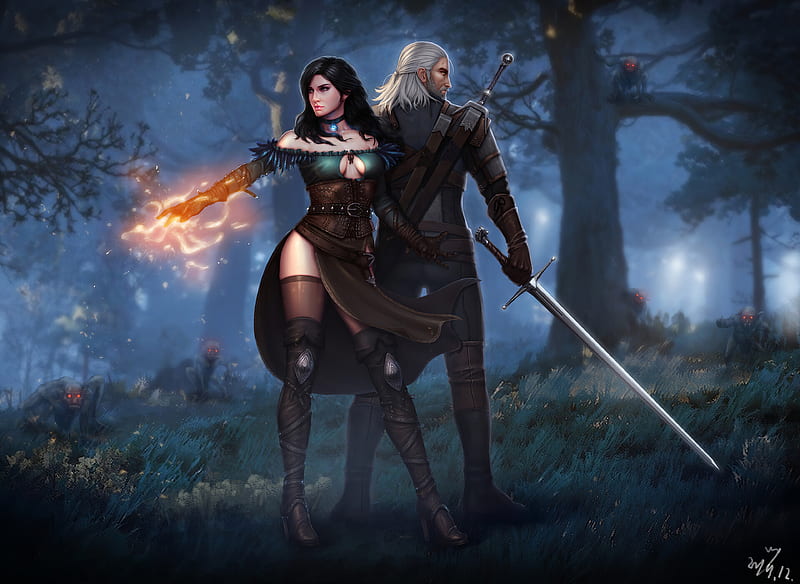 Witcher 3 Wild Hunt Geralt Yen And Ciri , the-witcher-3, games, ps4-games, xbox-games, pc-games, artstation, HD wallpaper