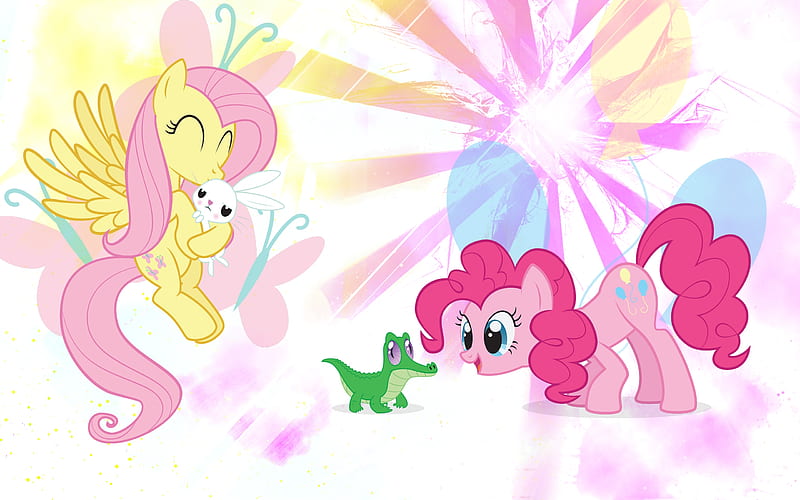Fluttershy And Pinkie Pie With Pets, Futtershy, With, Pie, Pets, And, Pinkie, HD wallpaper
