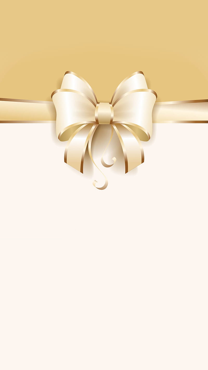 Gold Bow, Kiss, feminine, pretty, yellow, HD phone wallpaper
