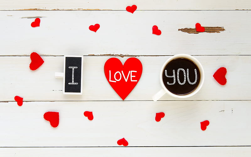 I love you, February 14, Valentine's Day, romantic message, congratulations, HD wallpaper