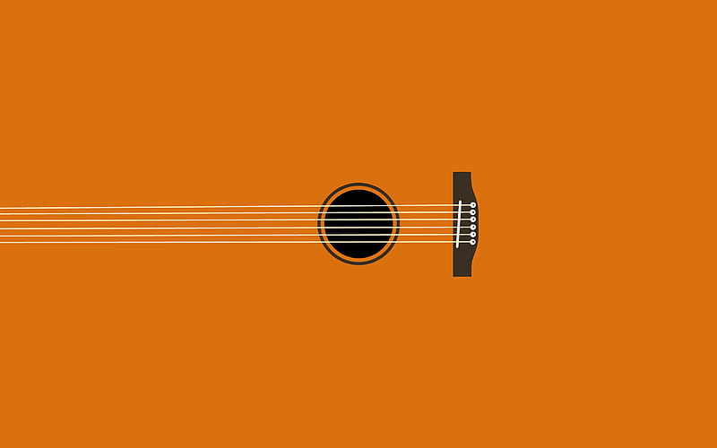 Acoustic Guitar, minimalism, guitar, music, simple, HD wallpaper