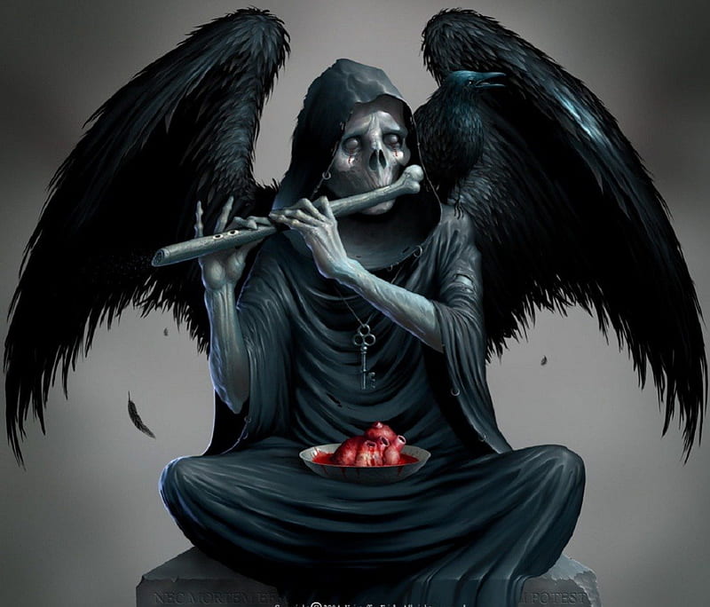 Dark horror gothic fantasy grim reaper death angel art scythe weapon  wallpaper, 1920x1200, 30511