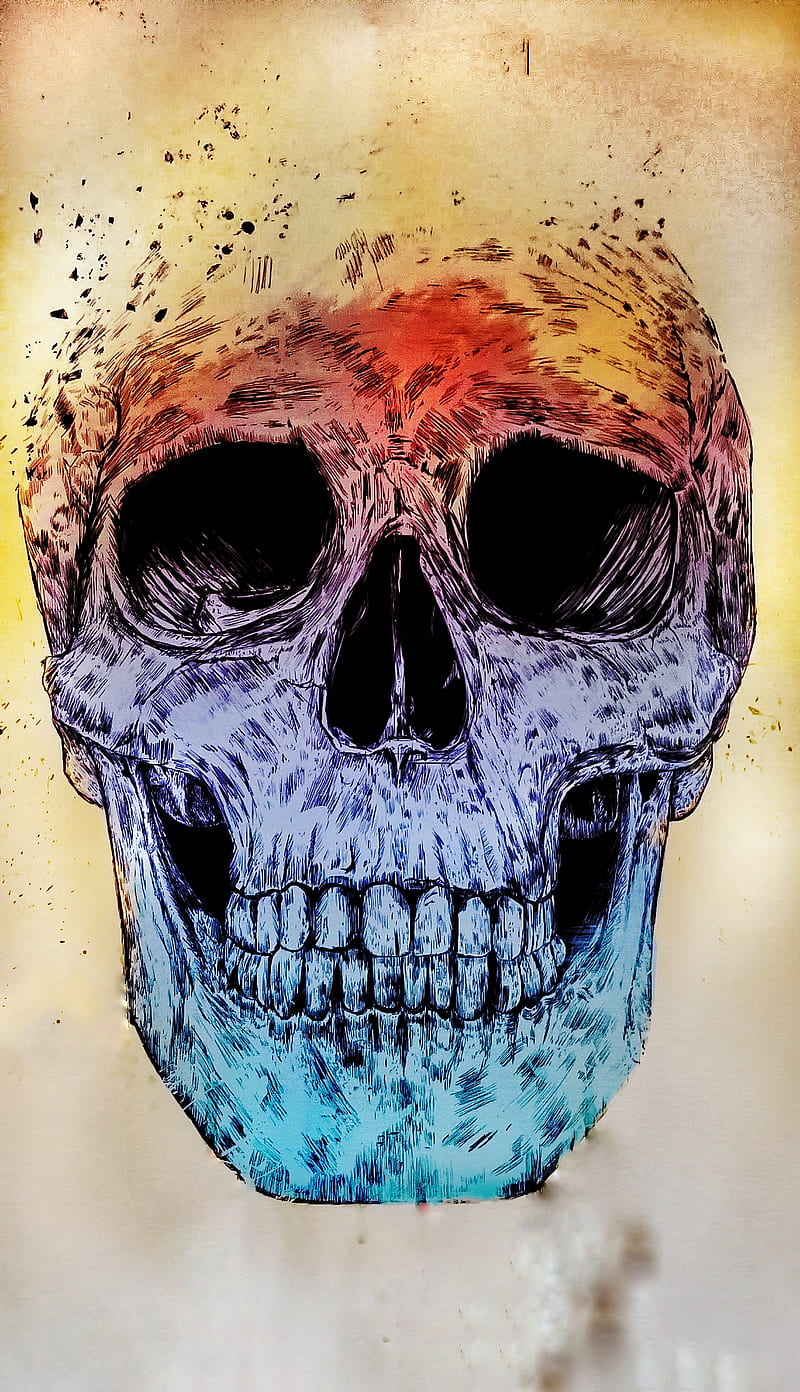 Skull of life, art, colors, death, metal, music, patterns, pop, rock, HD phone wallpaper