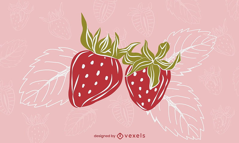 Strawberries, capsuna, strawberry, pink, green, red, fruit, vexels, HD wallpaper