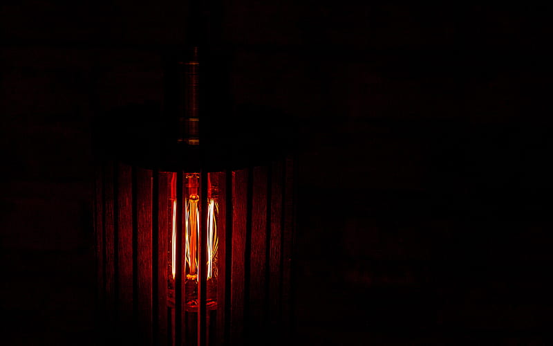lamp, black background, Edison light bulb, antique light bulbs, darkness, burning edison light bulb, HD wallpaper