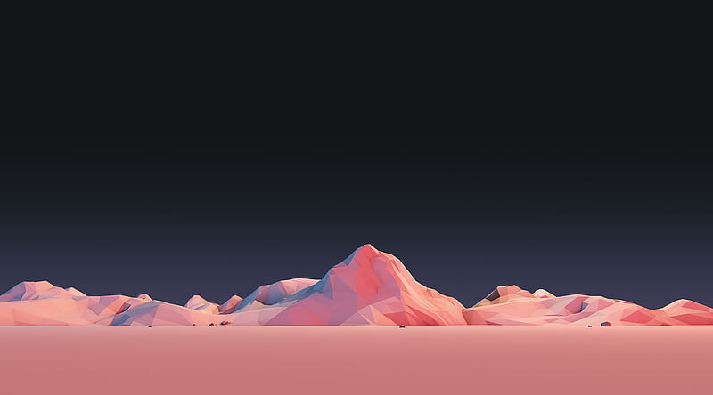 Low Poly Simple Mountain Landscape Ultra, Aero, Vector Art, Landscape, Pink, polygons, LowPoly, HD wallpaper
