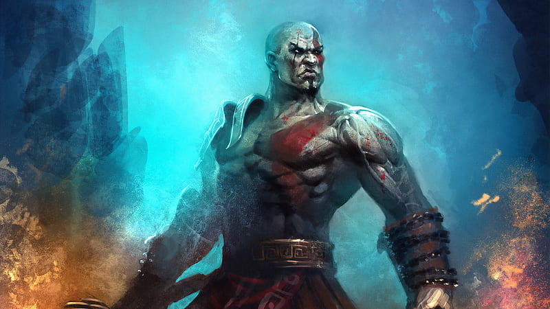 Kratos Artwork , kratos, god-of-war, games, HD wallpaper