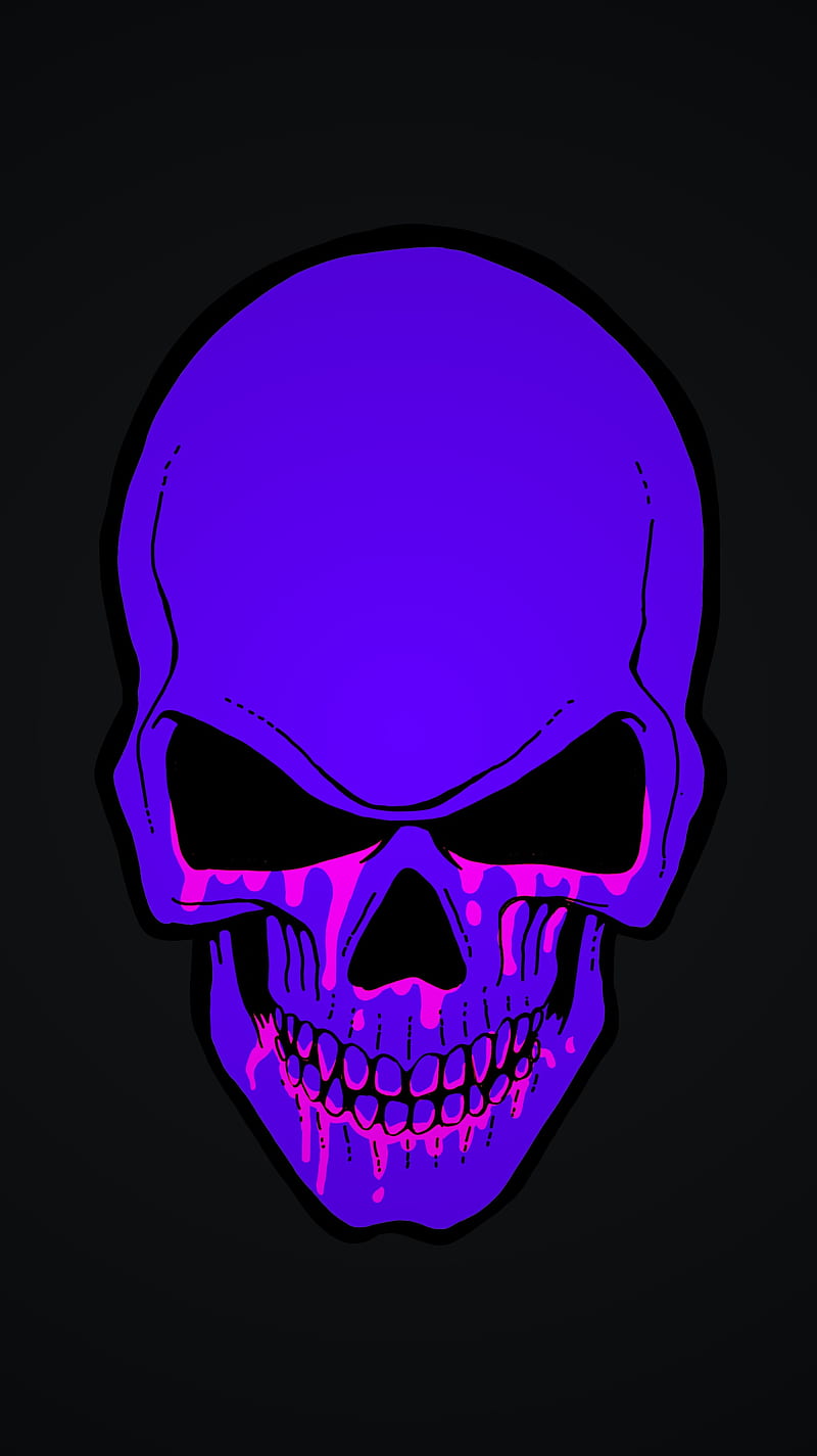 Neon Blood, Blood, My, Neon, amoled, art, badass, bones, creepy, dark, evil, halloween, illustration, oled, purple, scary, skeleton, skull, vibrant, HD phone wallpaper