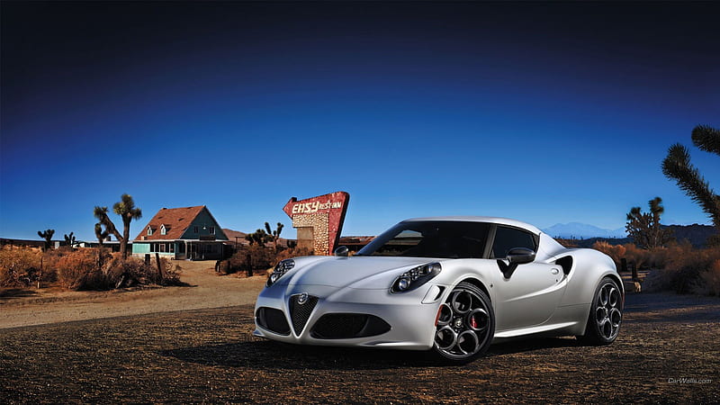 Alfa Romeo 4C Launch Edition_2014, Romeo, Car, 2014, alfa, White, Restaurant, HD wallpaper