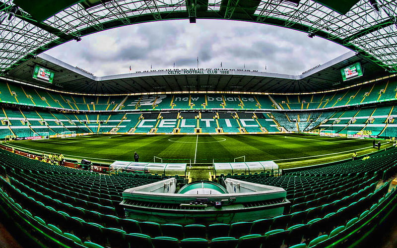Celtic Park, R, football stadium, Celtic stadium, empty stadium, green tribunes, Celtic Arena, Glasgow, Scotland, Celtic FC, HD wallpaper