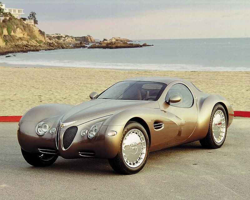 Chrysler Atlantic Concept, beach, car, chrysler-atlantic-concept, nature, bonito, luxury, sea, HD wallpaper