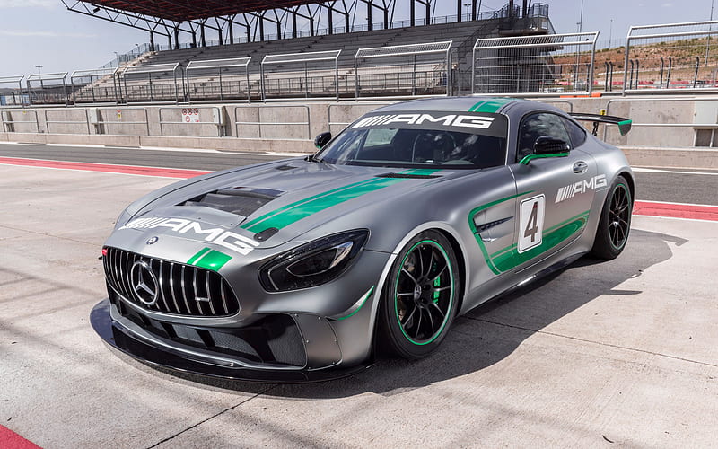 Mercedes-AMG GT4, 2019, Racing car, racing track, German sports car, Mercedes, HD wallpaper