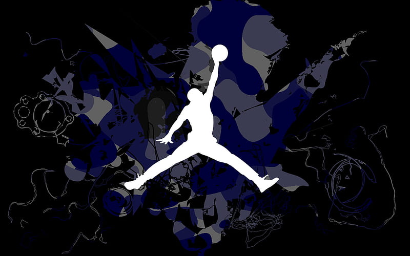 Urban Jordan, michael, jordan, air, urban, black, jumpman, white, blue, HD wallpaper