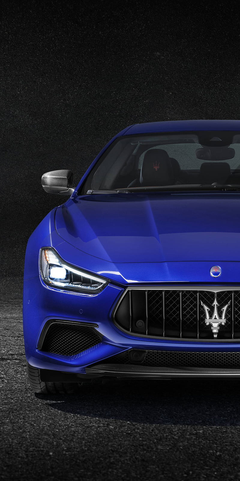 Maserati Ghibli, blue, car, front view, luxury, sedan, vehicle, HD phone wallpaper