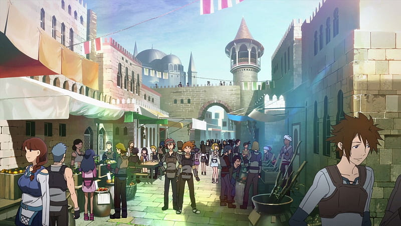 Starting City Plaza, Sword Art Online Anime, Plaza, Vendors, HD wallpaper