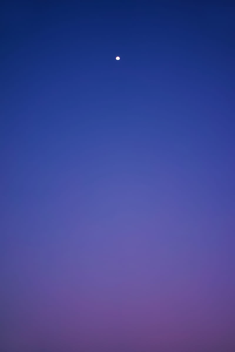 evening, moon, gradient, sky, HD phone wallpaper