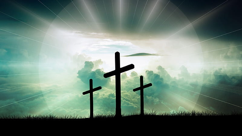 Tres cruces son con la cruz del cielo relámpago, Fondo de pantalla HD |  Peakpx