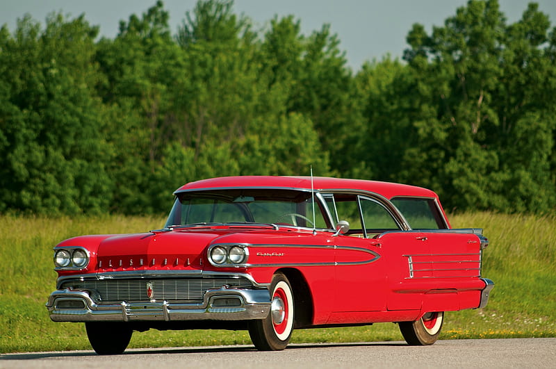 1958 Oldsmobile 88 Holiday Fiesta, red, oldsmobile, olds, holiday, 1958, fiesta, antique, wagon, car, station, 88, 58, classic, vintage, HD wallpaper