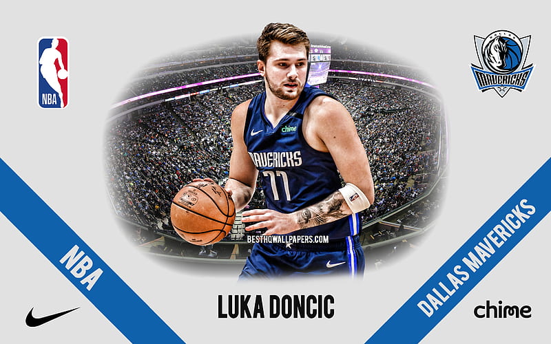 Luka Doncic, Dallas Mavericks, Slovenian Basketball Player, NBA, portrait, USA, basketball, American Airlines Center, Dallas Mavericks logo, HD wallpaper