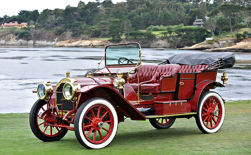 1910 Packard, Red, Car, Packard, Antique, HD wallpaper